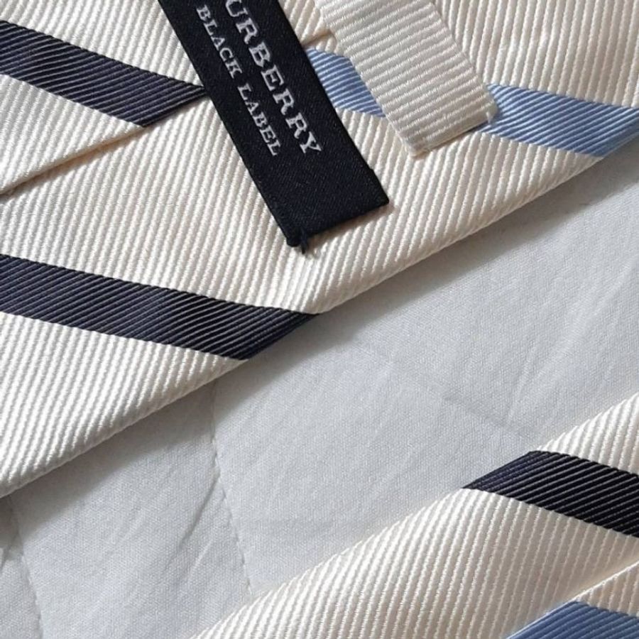 （日本製MIJ）絕版正品BURBERRY 博柏利 BLACK LABEL 黑標 戰馬 斜紋領帶-4