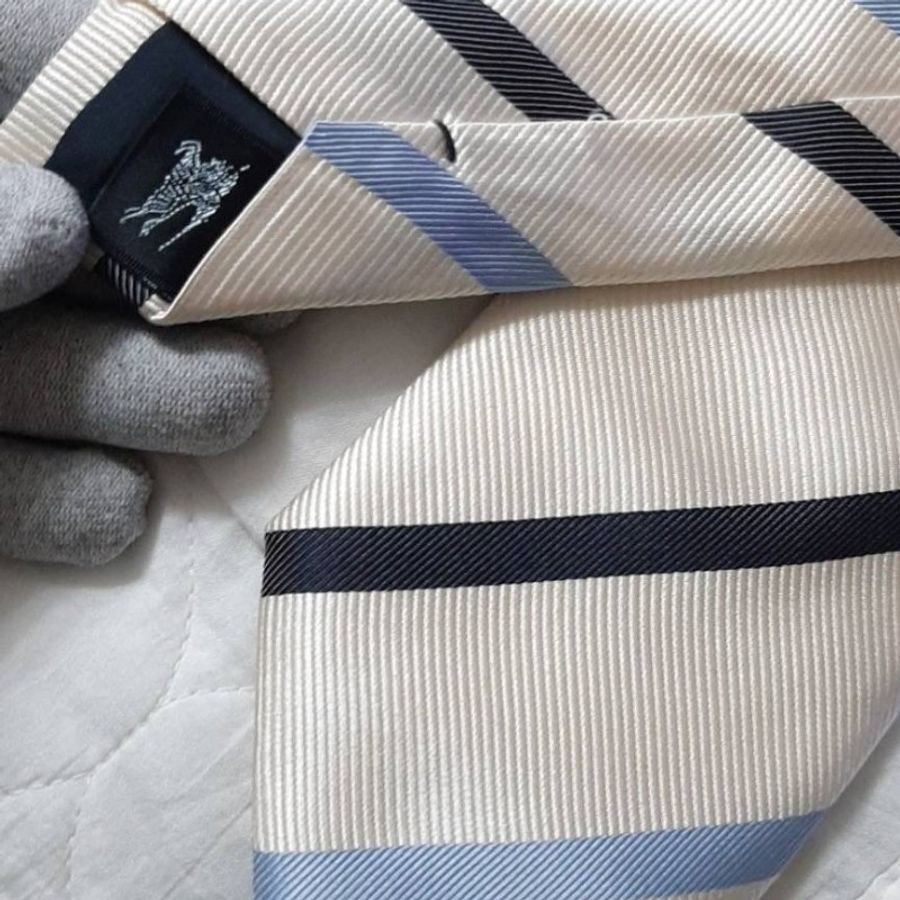 （日本製MIJ）絕版正品BURBERRY 博柏利 BLACK LABEL 黑標 戰馬 斜紋領帶-5