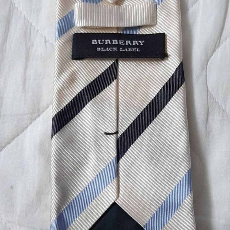 （日本製MIJ）絕版正品BURBERRY 博柏利 BLACK LABEL 黑標 戰馬 斜紋領帶-6