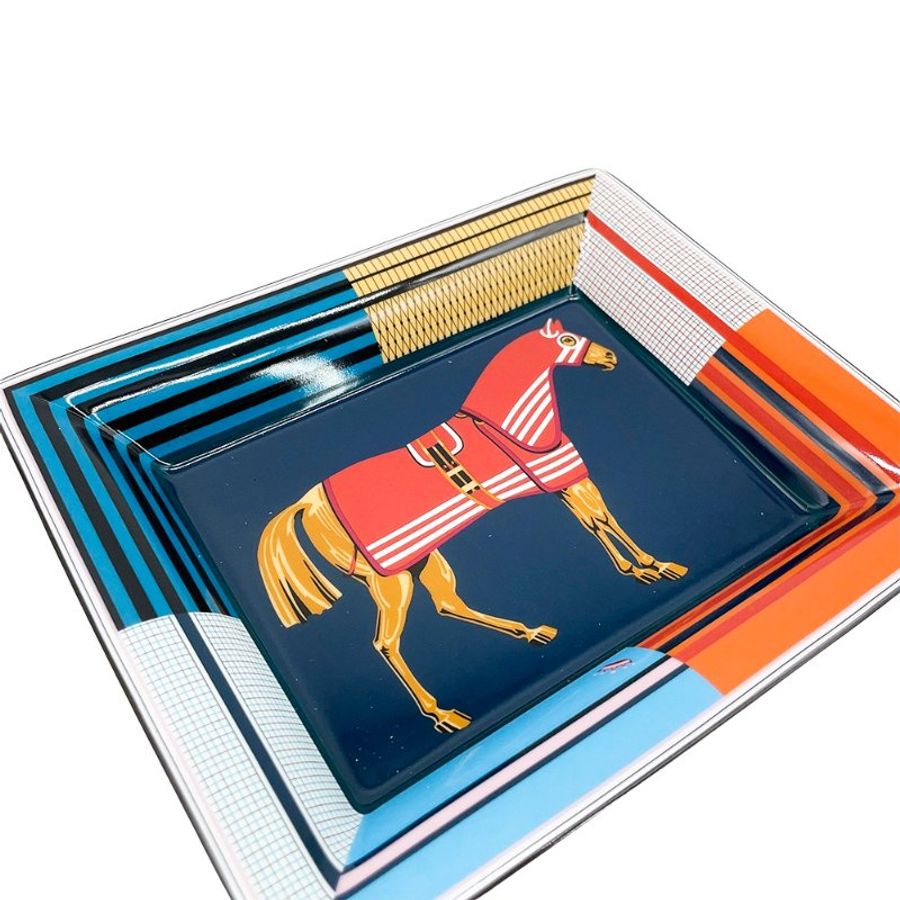 Hermes 駿馬披掛陶瓷置物盤-1