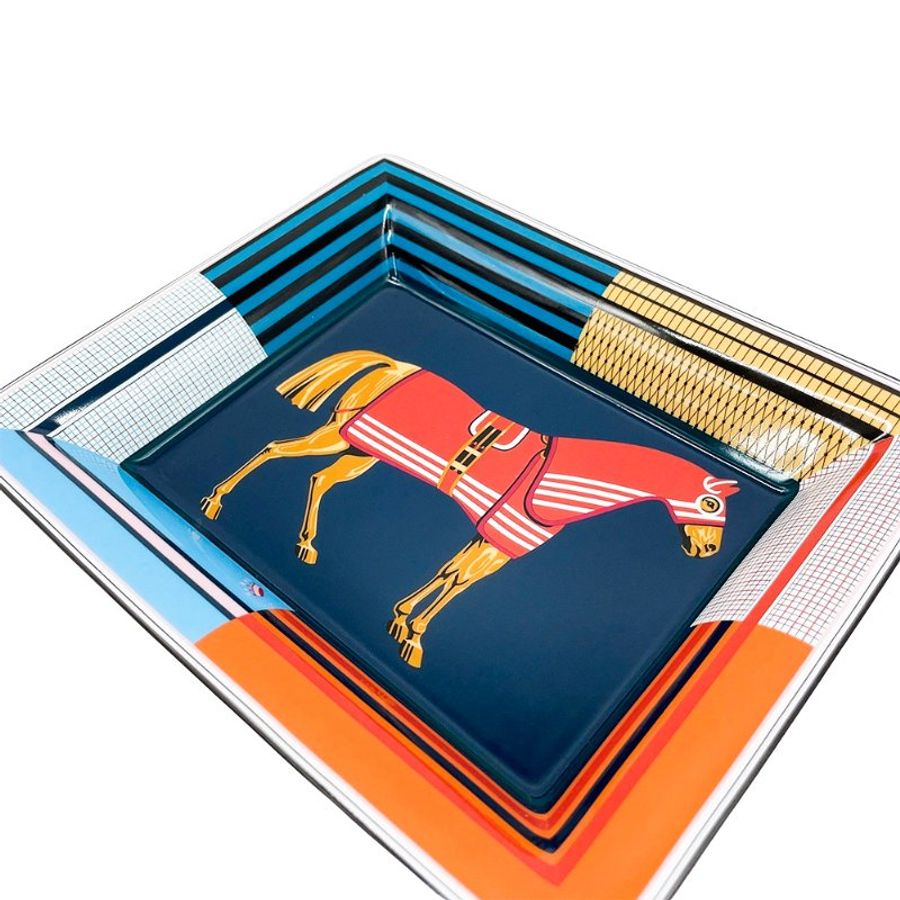 Hermes 駿馬披掛陶瓷置物盤-2