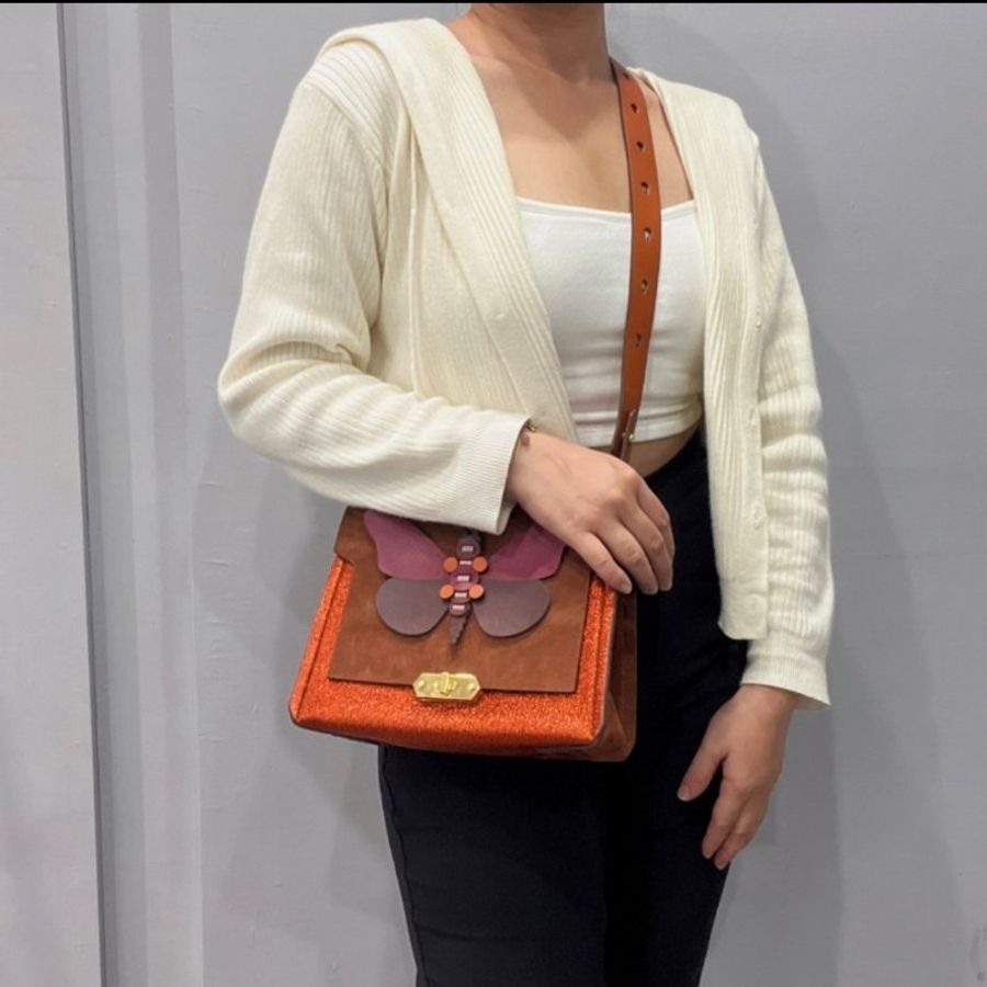 Anya Hindmarch 雙拼色 蝴蝶 二用包/肩背包/斜背包-16