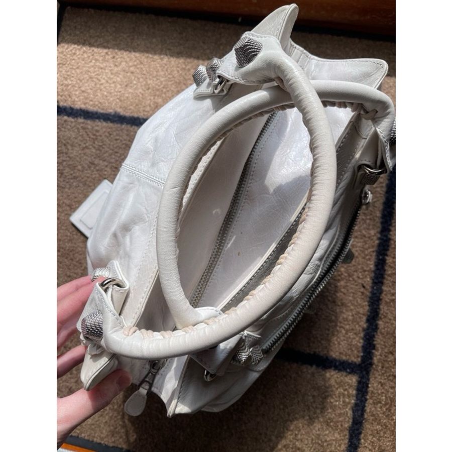 BALENCIAGA  白機車包 肩背包 巴黎世家 大釦系列 精品包-3
