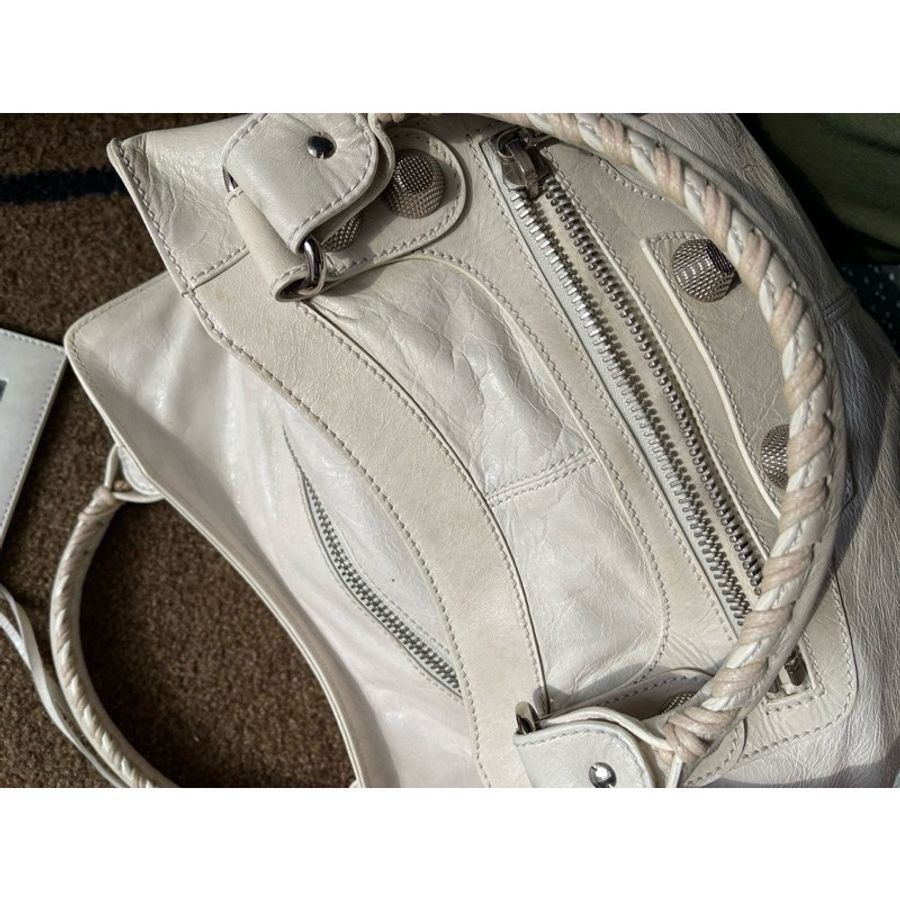 BALENCIAGA  白機車包 肩背包 巴黎世家 大釦系列 精品包-6