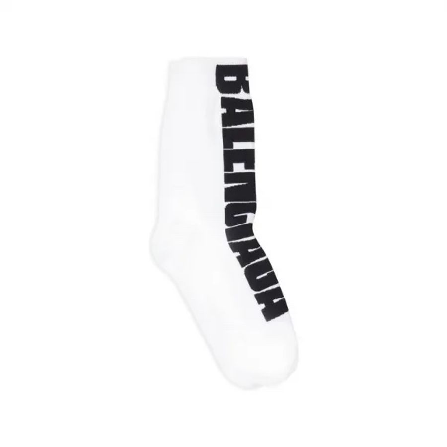 巴黎世家襪子🧦Balenciaga Men's Logo Socks in White-9
