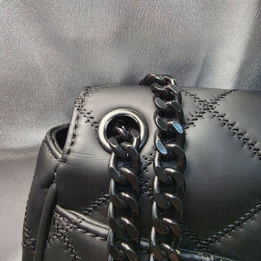 TORY BURCH/TB 霧黑 啞光黑鏈條包 消光黑 磨砂黑鏈條包 WOC Willa-12