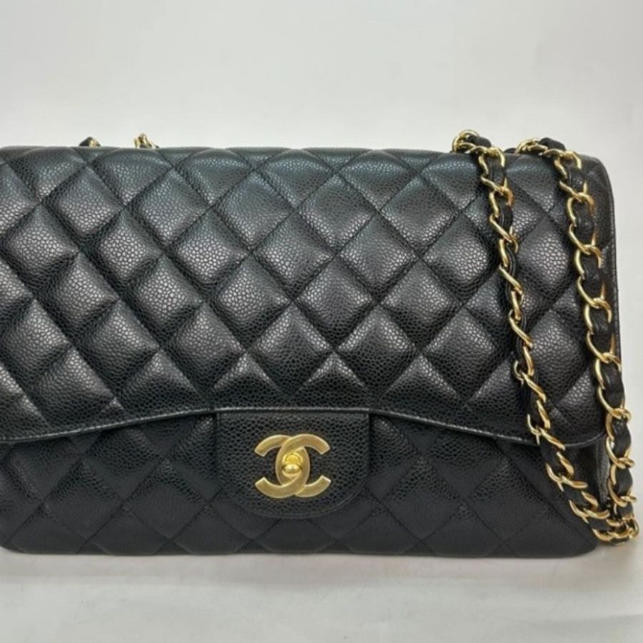 Chanel Jumbo 口蓋包(黑荔枝.金扣)-0