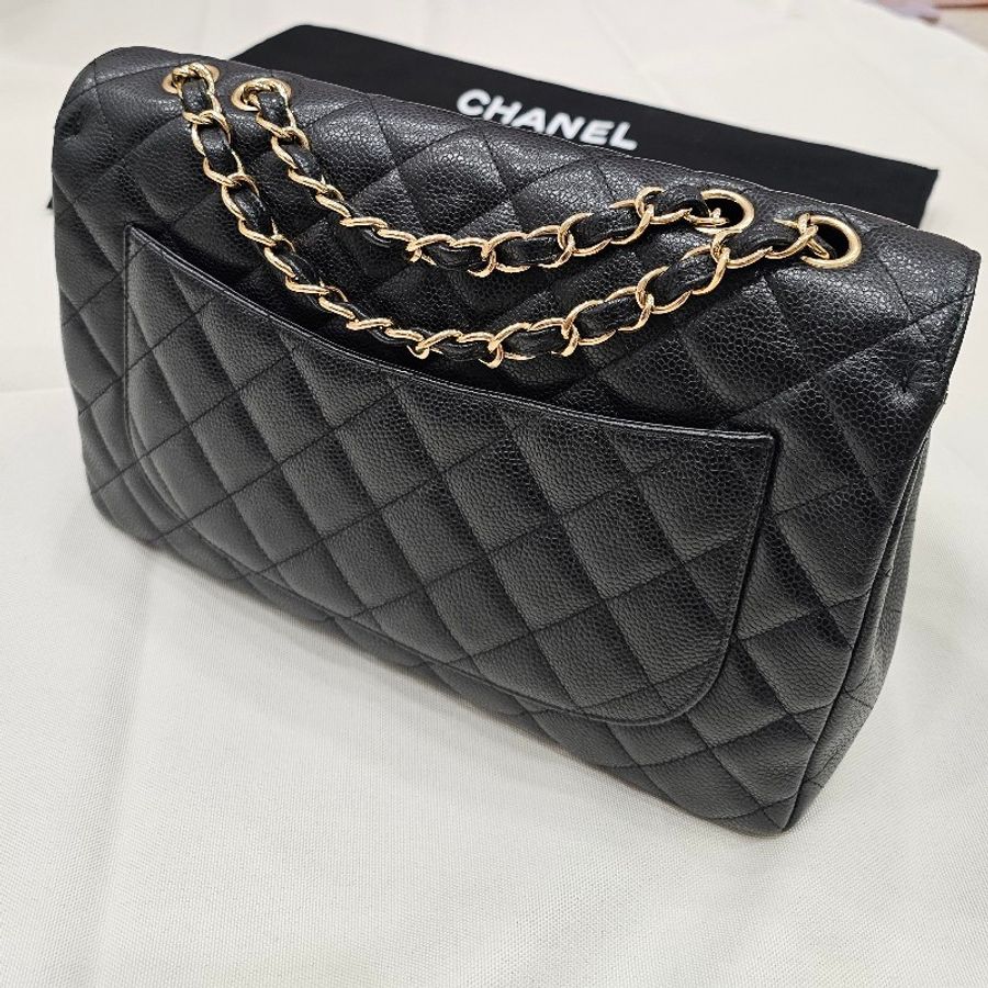 Chanel Jumbo 口蓋包(黑荔枝.金扣)-5