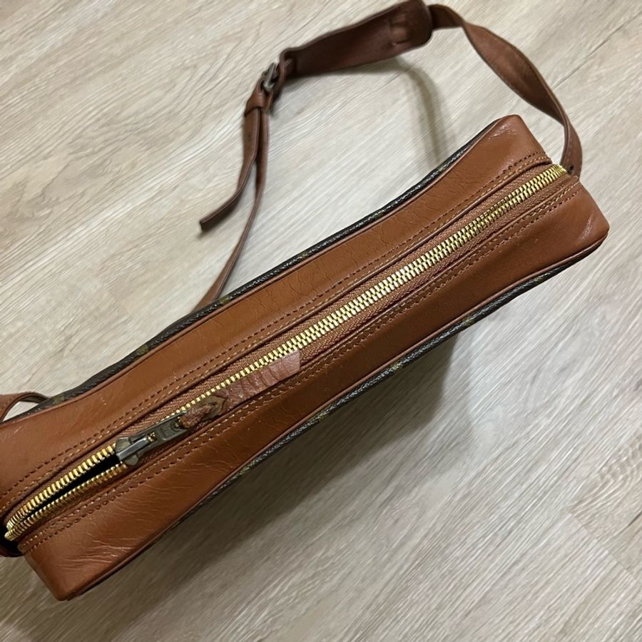 瑞奇二手精品 Louis Vuitton monogram 老花 側背包 紅皮 美品-5