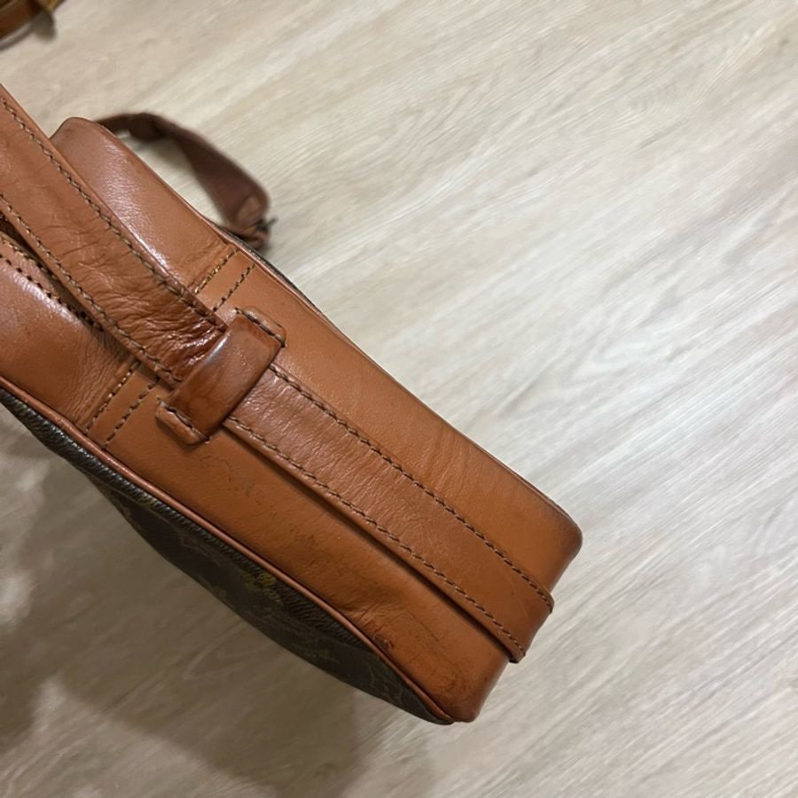 瑞奇二手精品 Louis Vuitton monogram 老花 側背包 紅皮 美品-6