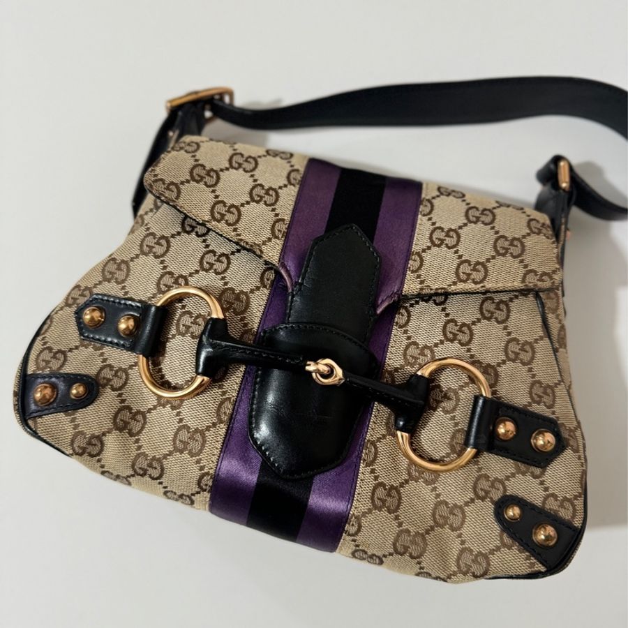 Gucci GG Horsebit bag with purple💜-0