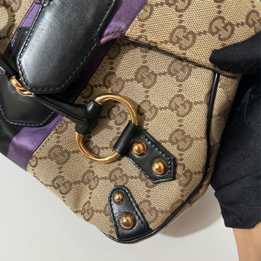 Gucci GG Horsebit bag with purple💜-12