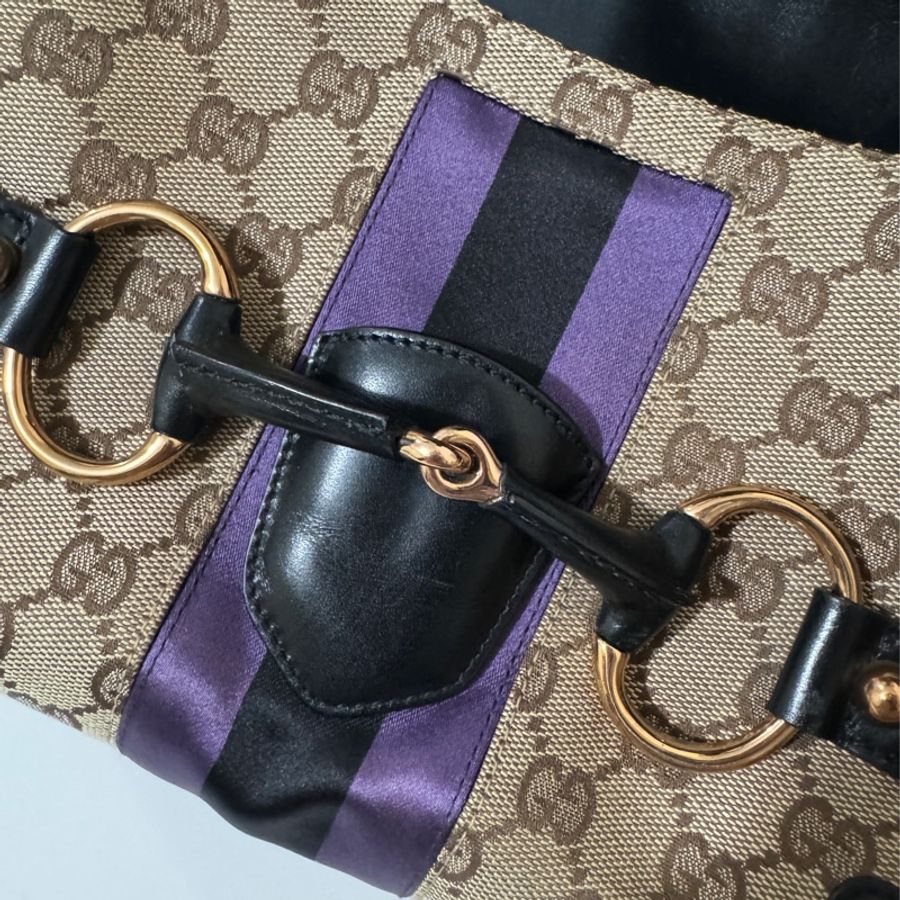 Gucci GG Horsebit bag with purple💜-13