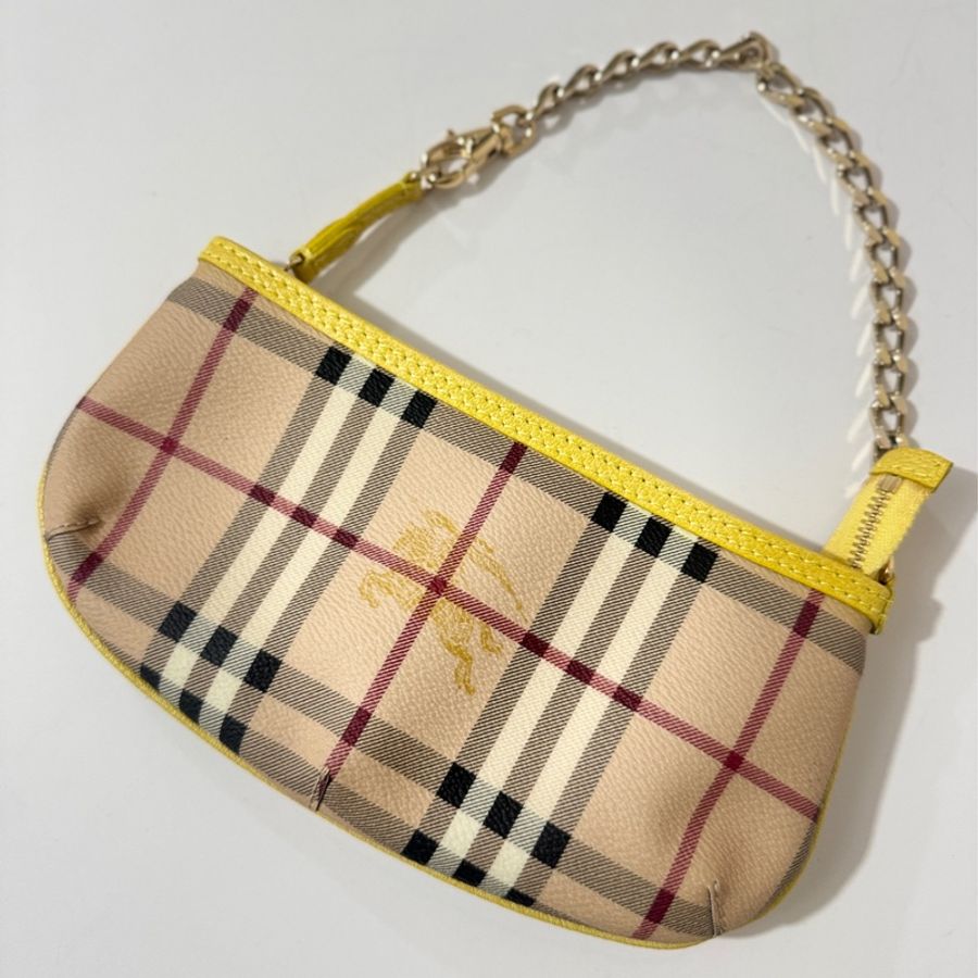 Burberry Haymarket Check Clara Pochette Yellow 💛-2