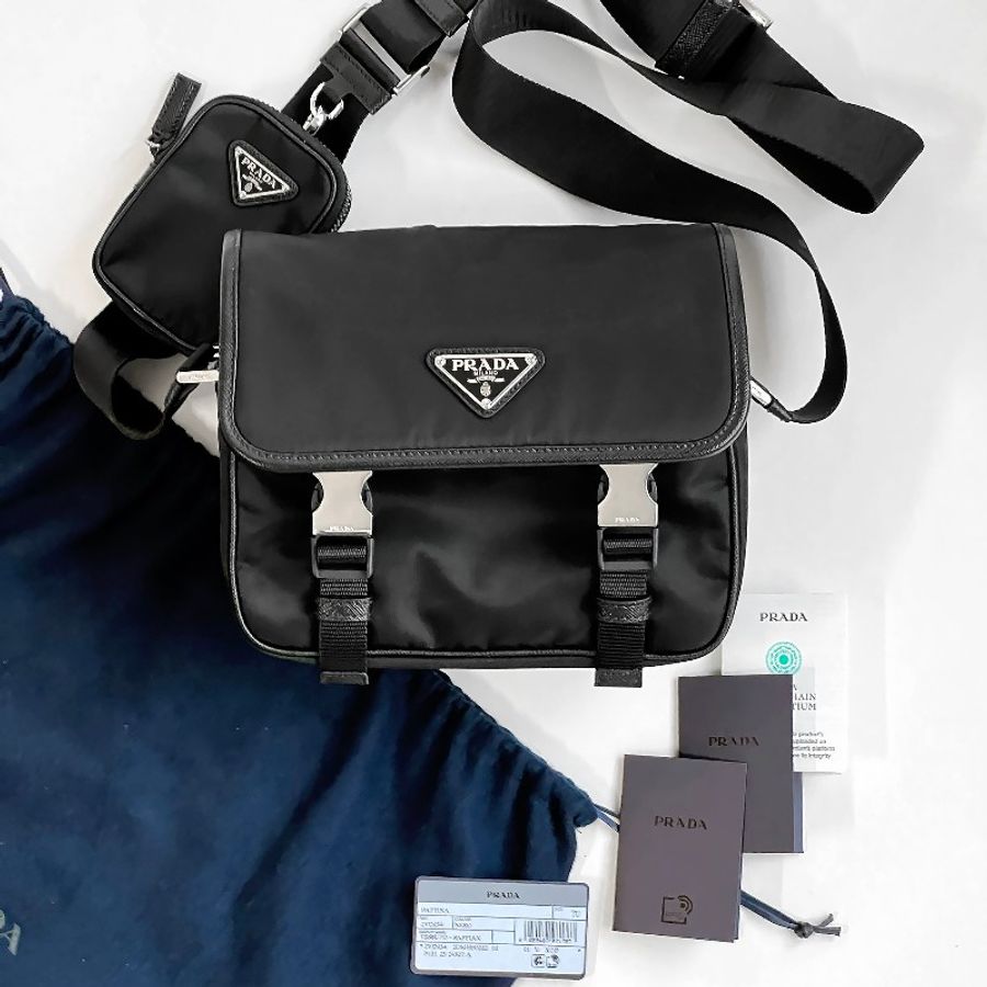PRADA 尼龍相機包Re-Nylon 及 Saffiano 皮革肩背袋-5