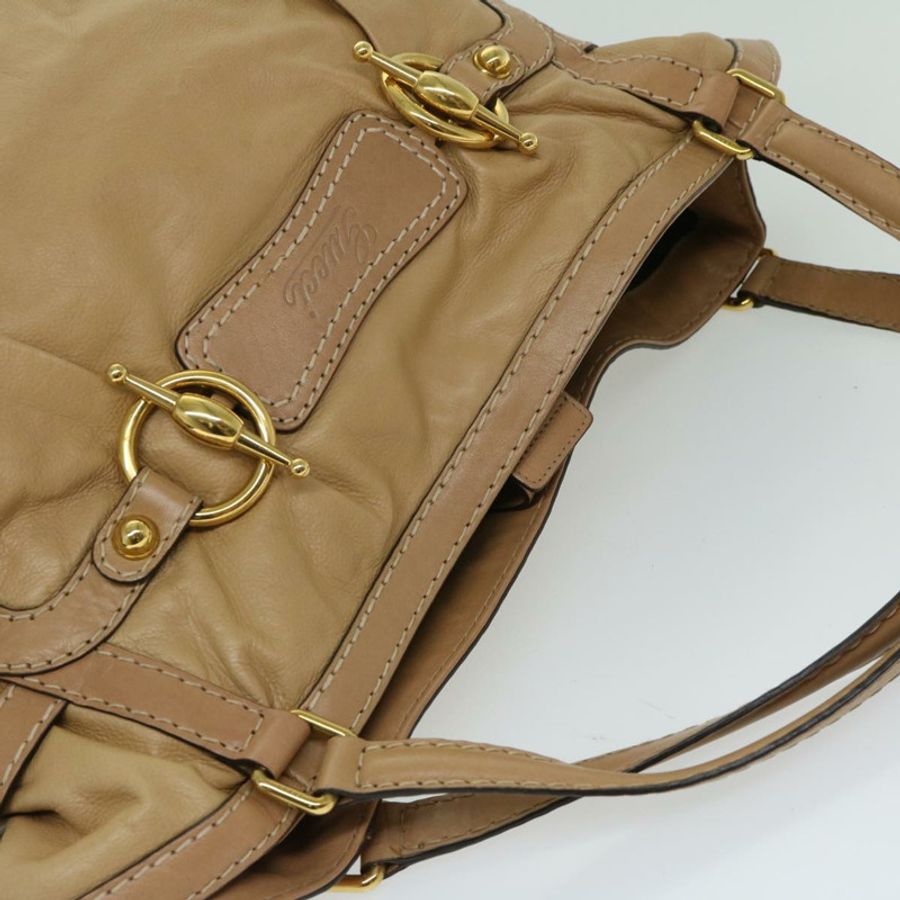 【日本直送】GUCCI 馬銜扣單肩包 皮革 米色 203546 正品 fm3198-5