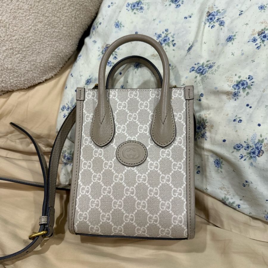 GUCCI迷你托特671623 UULBT 9683奶油老花-5