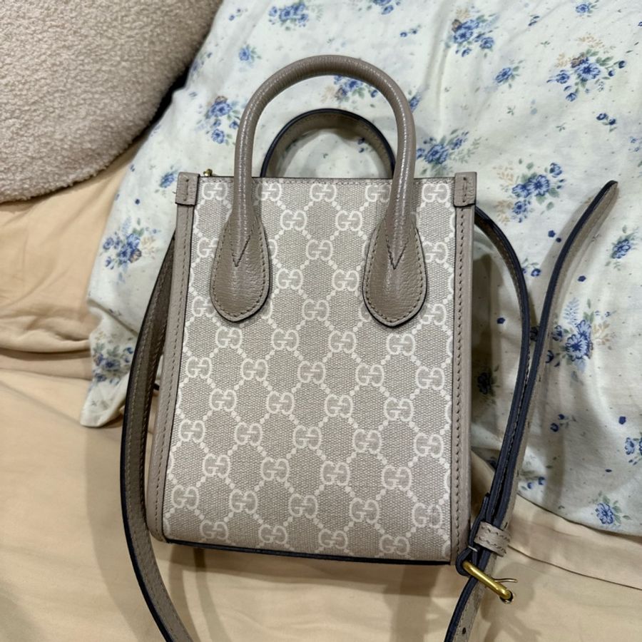GUCCI迷你托特671623 UULBT 9683奶油老花-7