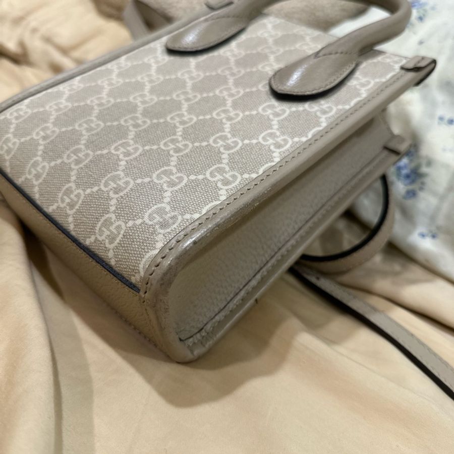GUCCI迷你托特671623 UULBT 9683奶油老花-10