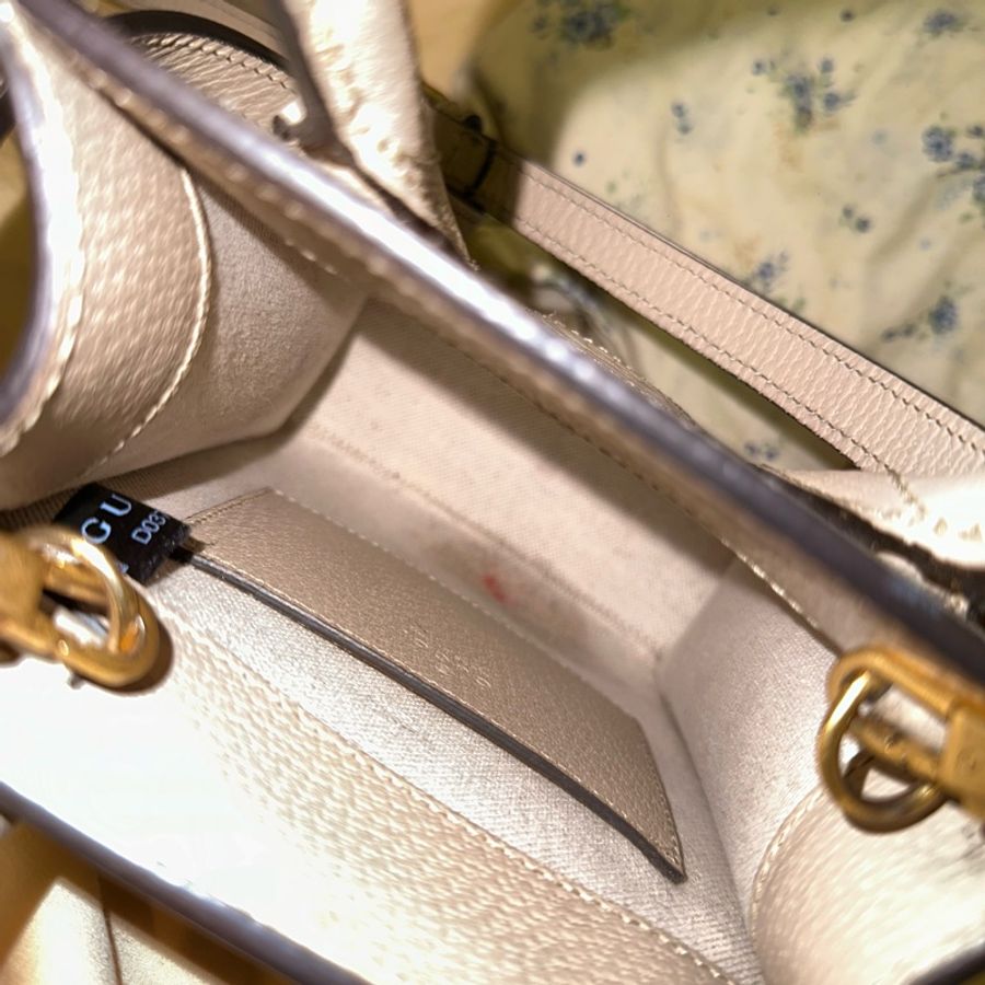 GUCCI迷你托特671623 UULBT 9683奶油老花-11