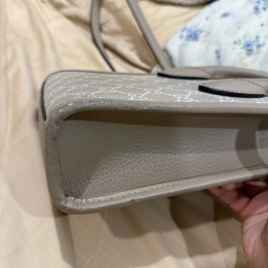 GUCCI迷你托特671623 UULBT 9683奶油老花-12