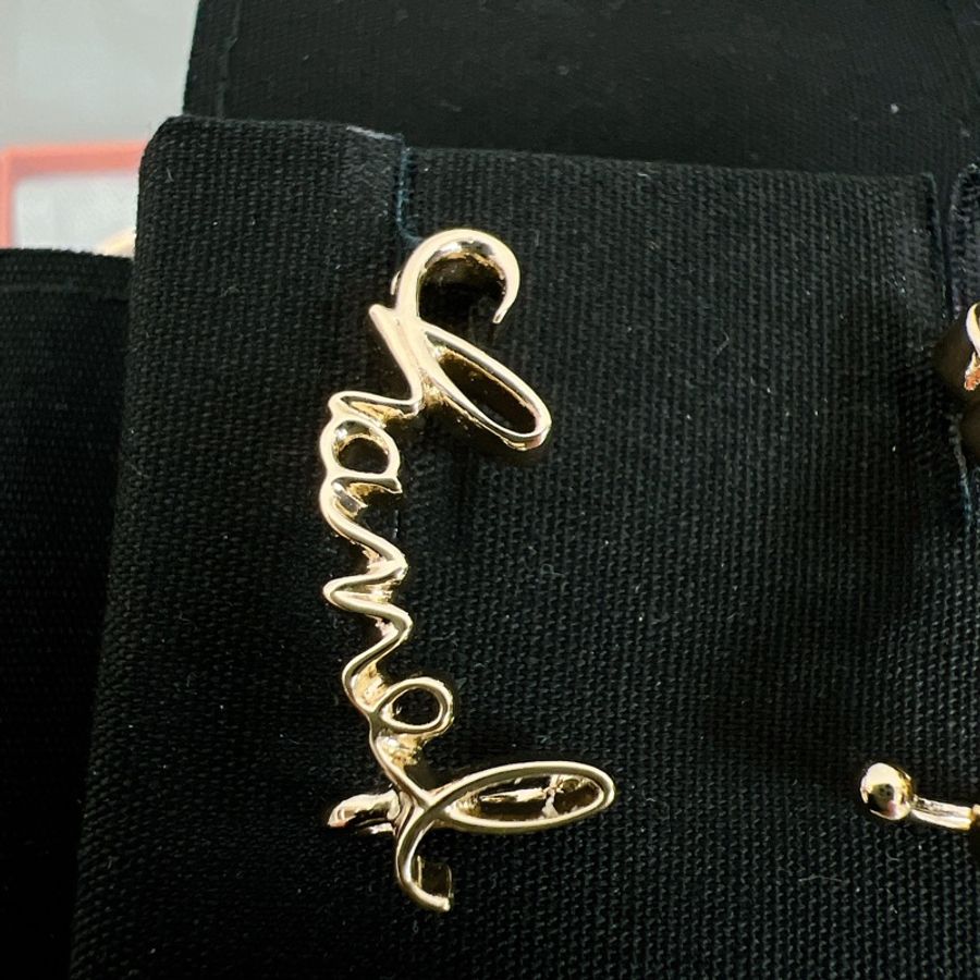 Chanel coco logo earrings 22p logo水鑽耳環-1