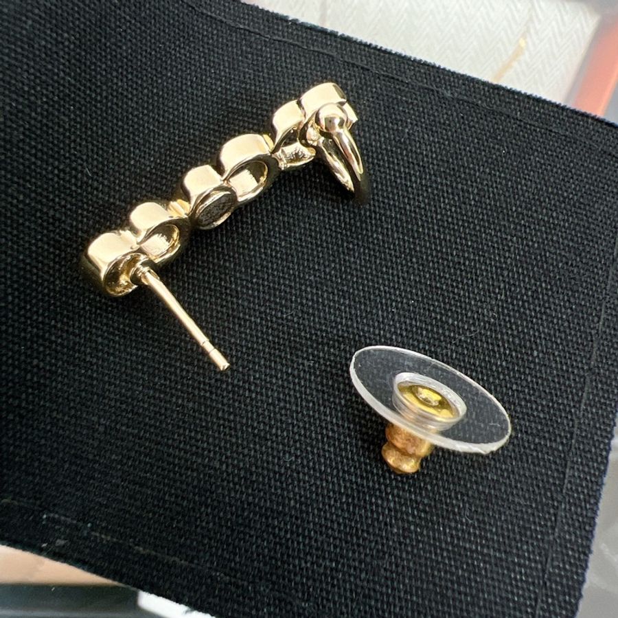 Chanel coco logo earrings 22p logo水鑽耳環-3