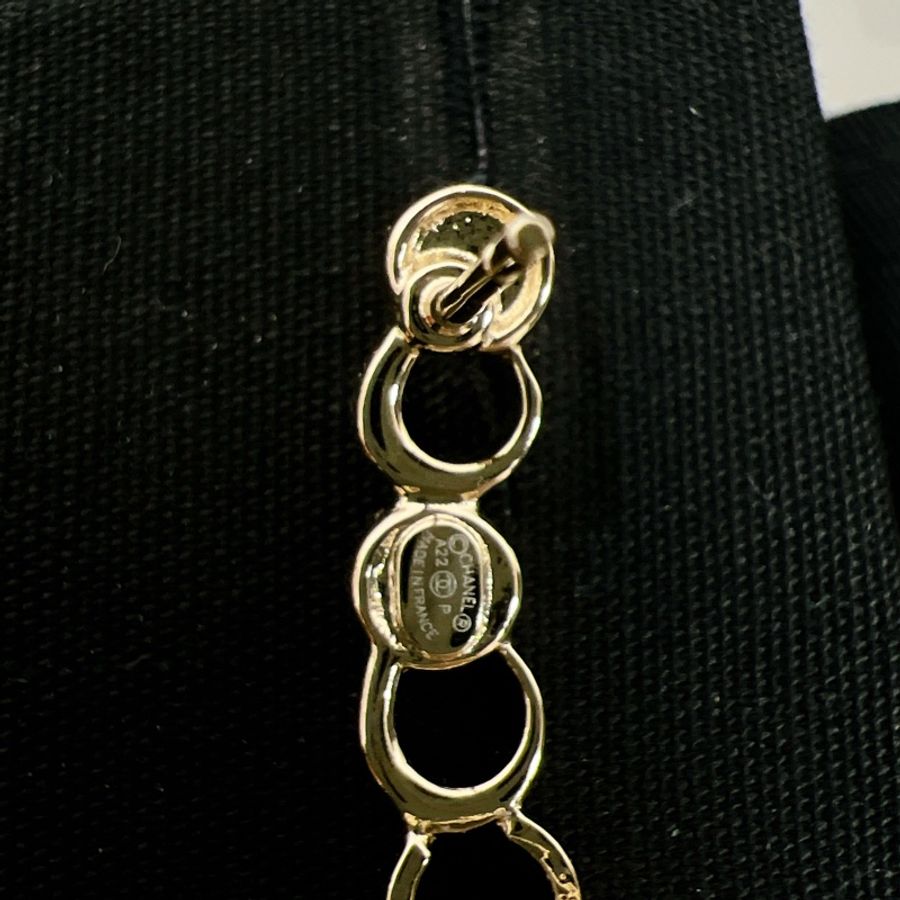 Chanel coco logo earrings 22p logo水鑽耳環-5