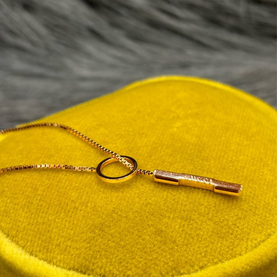 GUCCI 662110 LINK TO LOVE 750 18K金 玫瑰金 Y字鍊 項鍊 細鍊-2