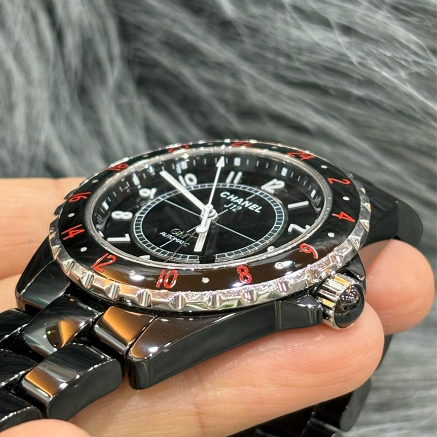 CHANEL J12 GMT 黑色 陶瓷 紅色 數字 41MM 日期 機械 自動 auto 錶 手錶-11