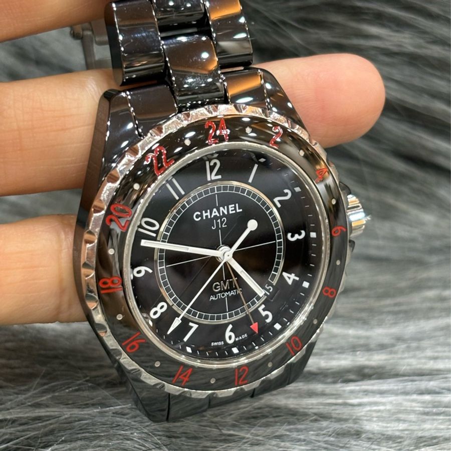 CHANEL J12 GMT 黑色 陶瓷 紅色 數字 41MM 日期 機械 自動 auto 錶 手錶-14