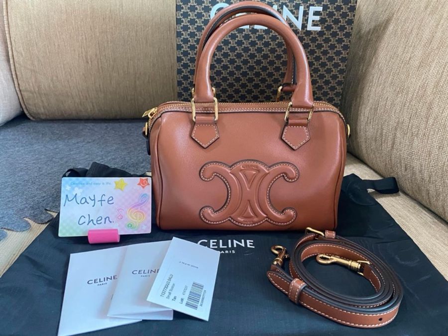 CELINE 小牛皮波士頓包-4