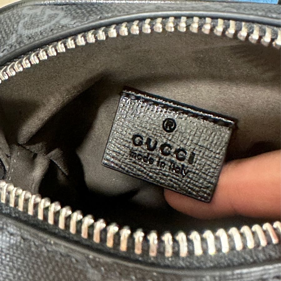 Gucci經典滿版黑色帆布手機包💼大全配🈶購證🔥包況9新-15