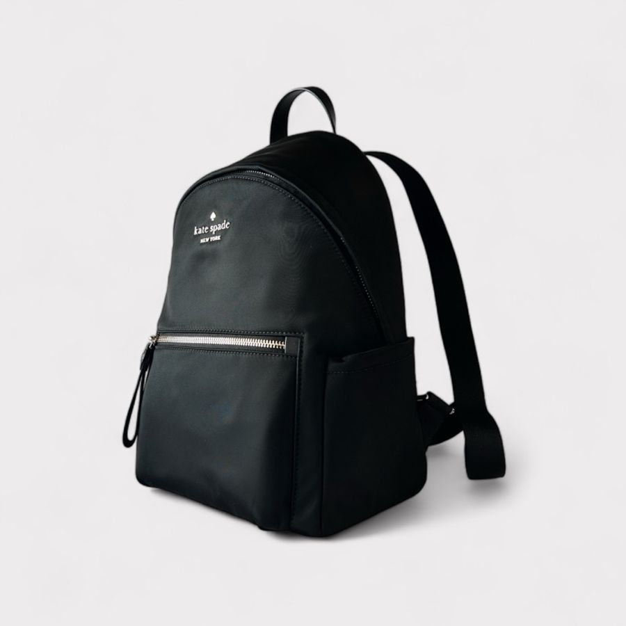 KATE SPADE Chelsea 尼龍拉鍊後背包(中款/黑色)-2