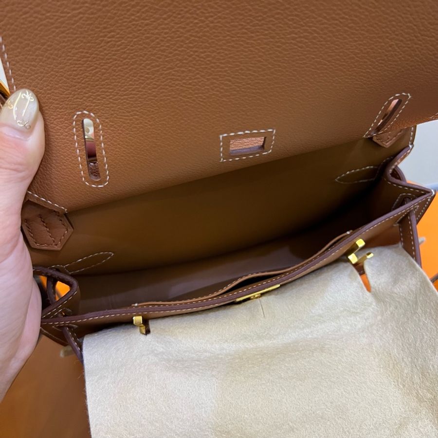 全新愛馬仕 迷你吉普賽 Hermes mini jypsiere 金棕!!!-11