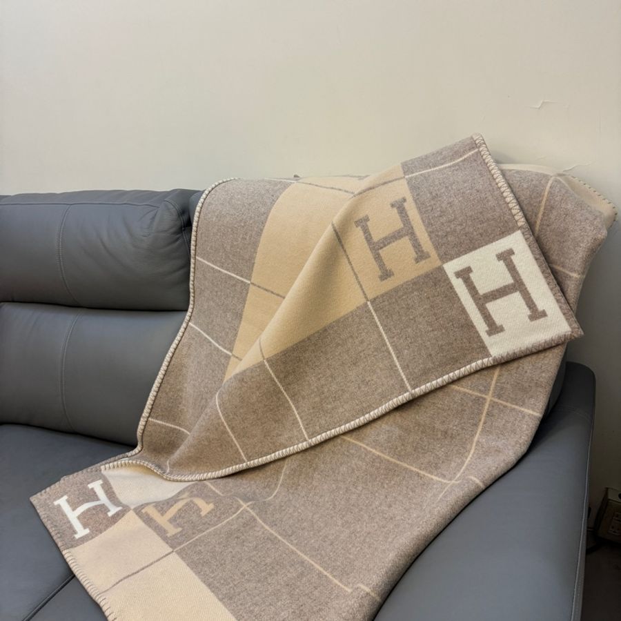 Hermes Avalon 毛毯 燕麥色 爆款 全新-3