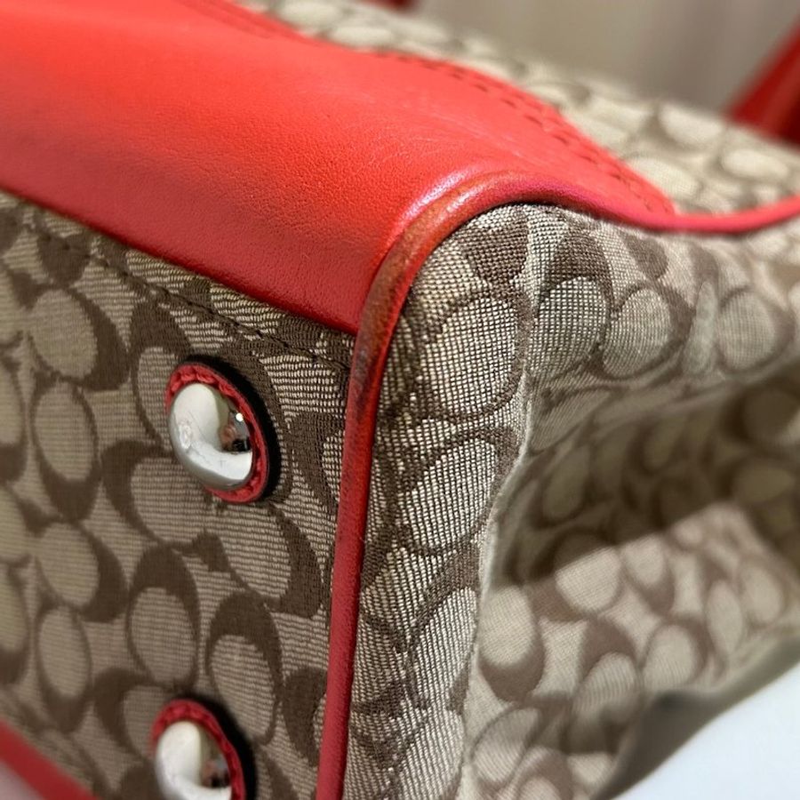 COACH 19915 LEGACY系列經典LOGO織布流蘇吊飾托特包-13