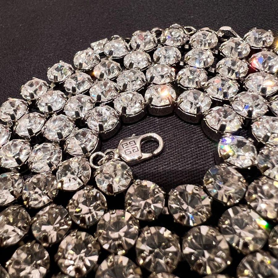 Givenchy水鑽頸鏈💎 4G Crystal long necklace in metal with crystals(男女皆可)-6