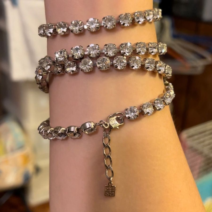 Givenchy水鑽頸鏈💎 4G Crystal long necklace in metal with crystals(男女皆可)-12