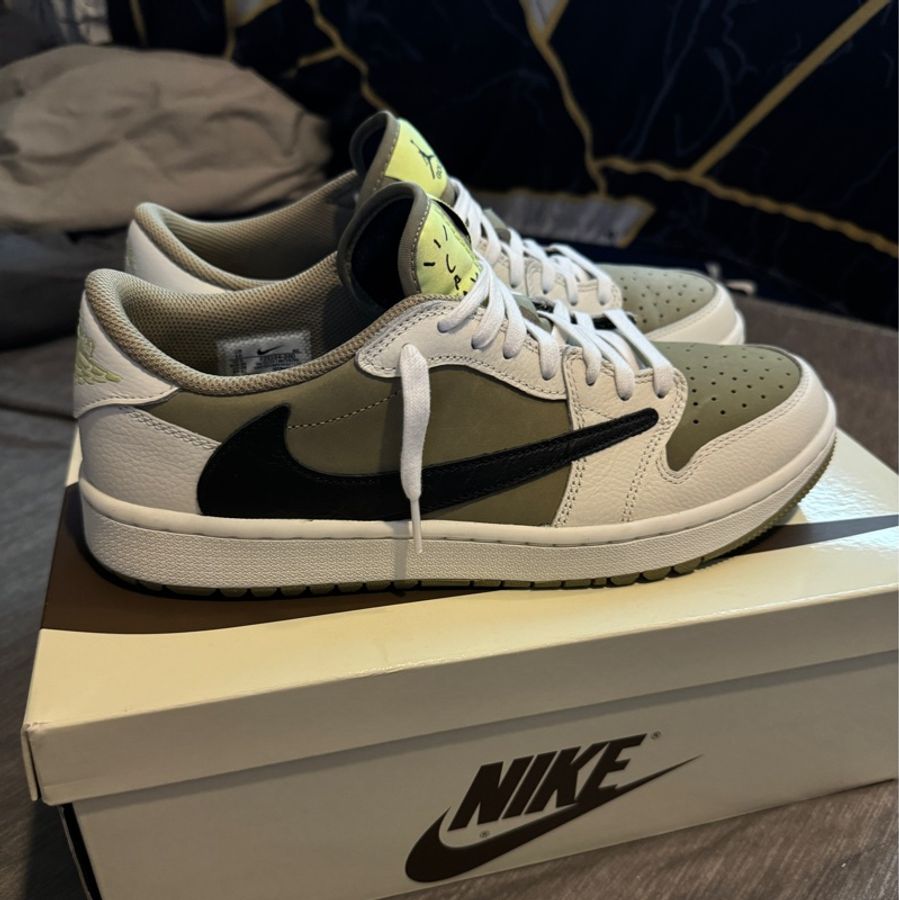 Nike Air Jordan 1 Golf x Travis Scott Neutral Olive 低筒 倒勾 橄欖綠-1