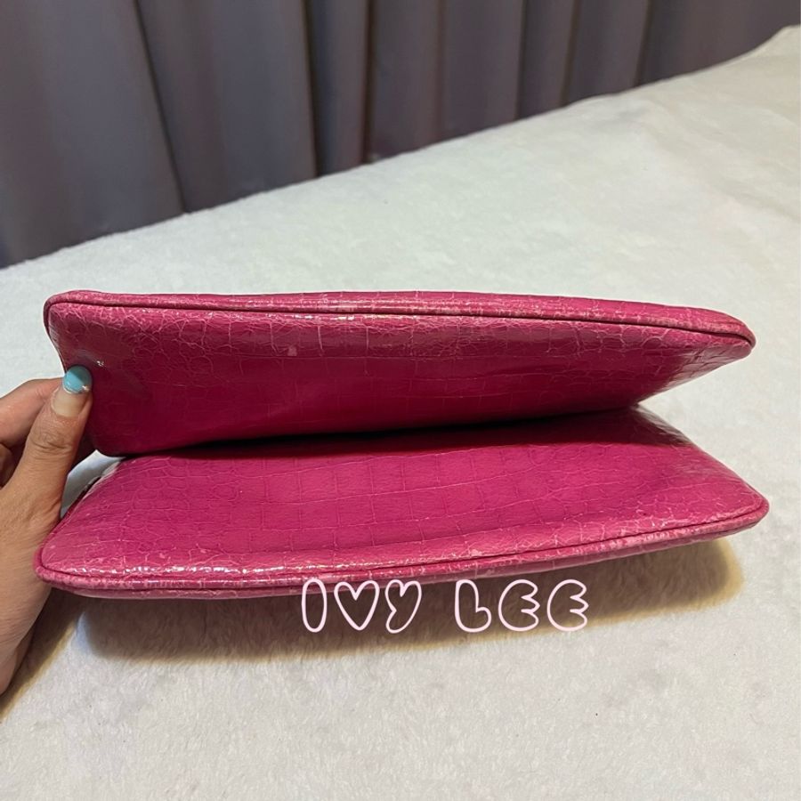 MIU MIU 可愛桃粉紅色 肩背包 斜背小包 金扣 二手精品-2