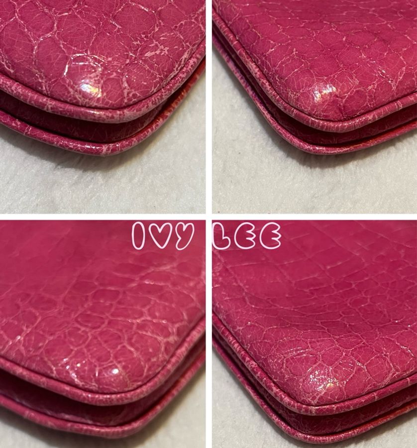 MIU MIU 可愛桃粉紅色 肩背包 斜背小包 金扣 二手精品-12