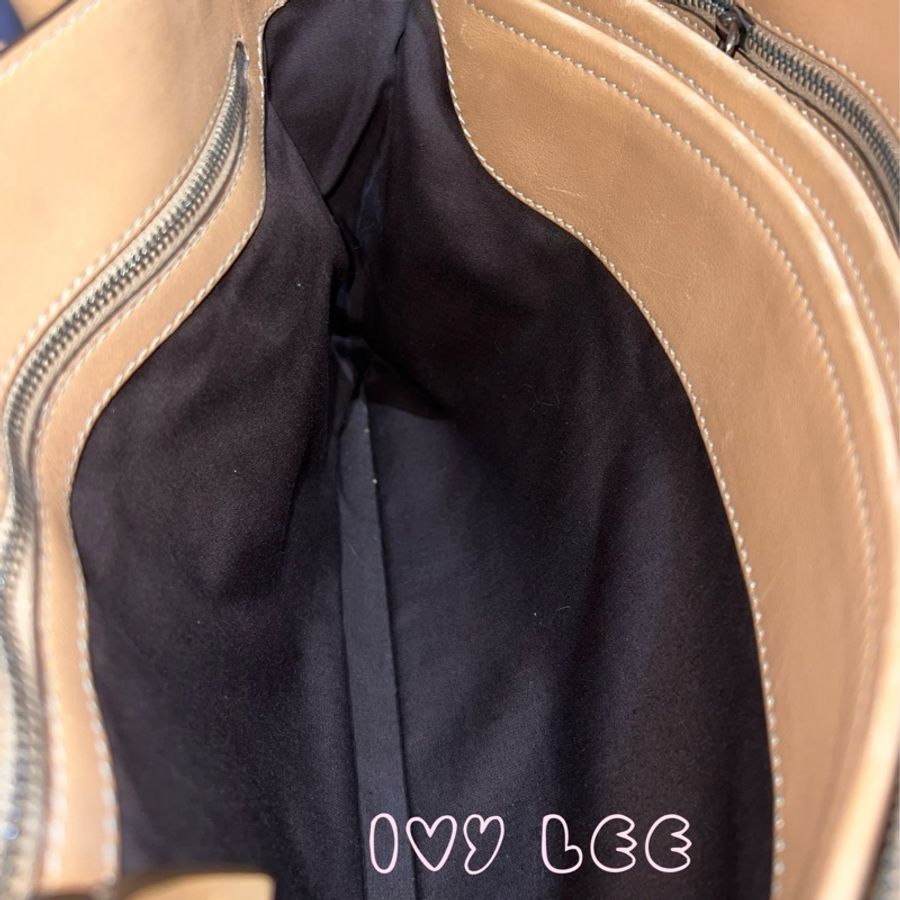 TOD's 經典手提包 肩背包 斜背包 奶茶色 皮革標誌 二手精品-14