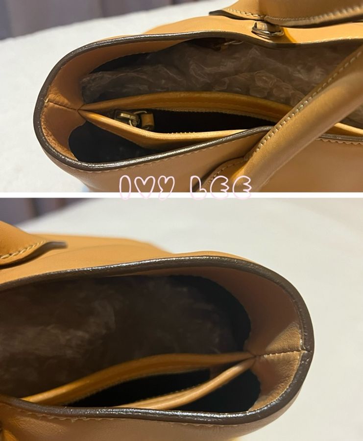 TOD's 經典手提包 肩背包 斜背包 奶茶色 皮革標誌 二手精品-17