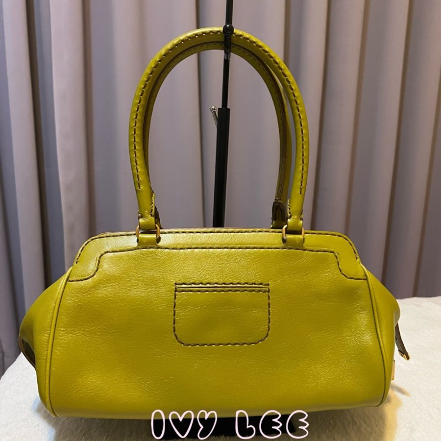 TODS 經典皮革手提包 肩背包 芥末綠 二手精品-1