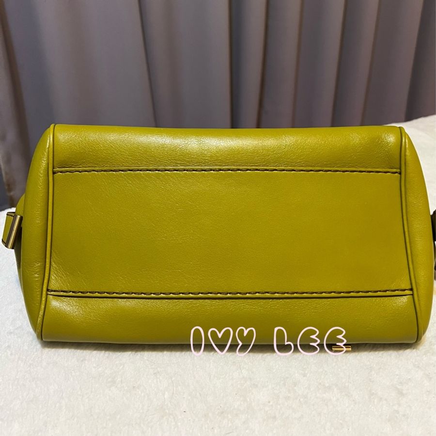 TODS 經典皮革手提包 肩背包 芥末綠 二手精品-2