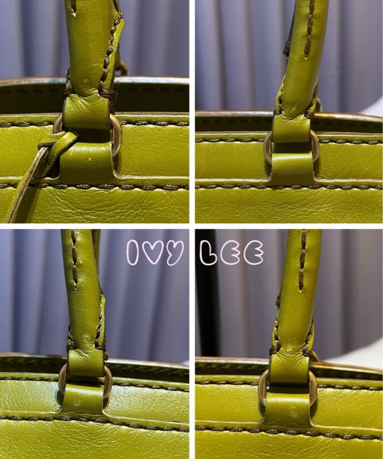 TODS 經典皮革手提包 肩背包 芥末綠 二手精品-16