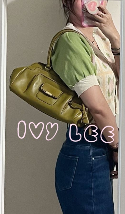 TODS 經典皮革手提包 肩背包 芥末綠 二手精品-27