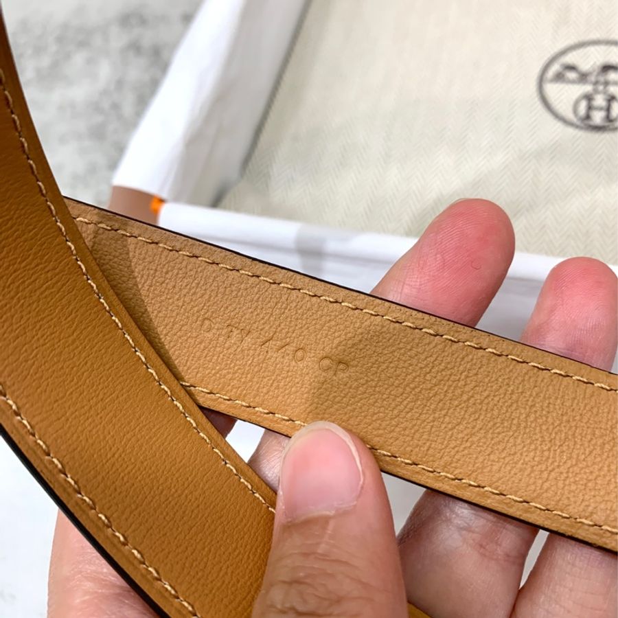 🪐✨Hermes愛馬仕|棕+銀卯釘 三孔 伸縮 collier de chien 24✨🪐-5