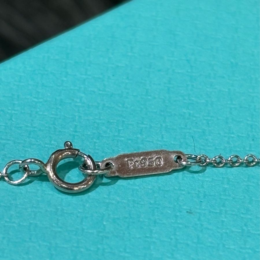 TIFFANY &CO. 蒂芬妮 柏金 鉑金 PT950 0.9克拉 90分 天然美鑽 真鑽 鑽石 十字架 項鍊-5